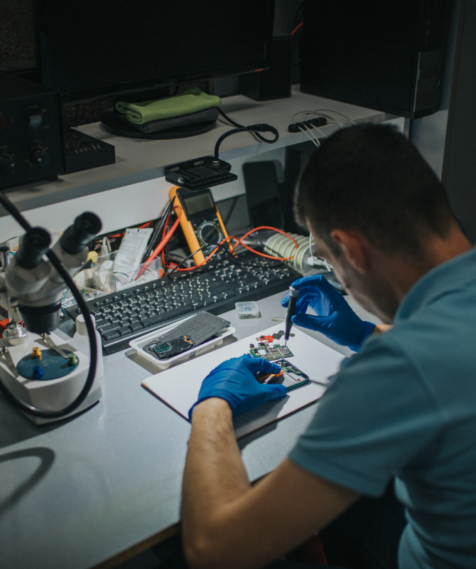 Repair technician at work